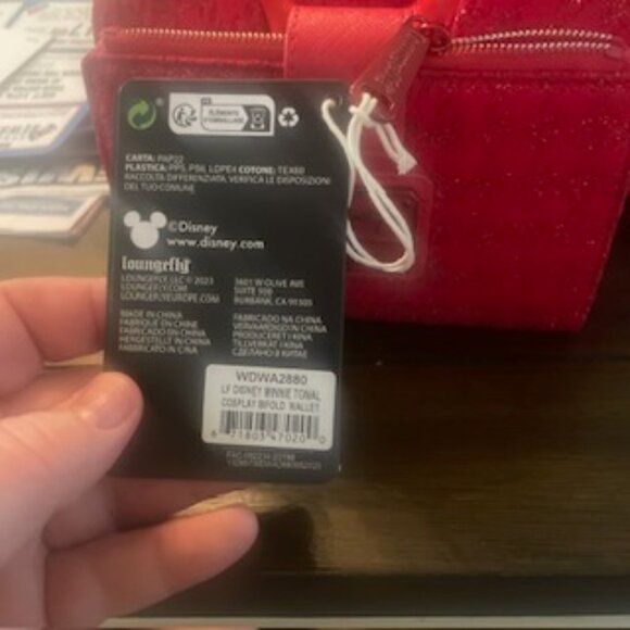 Disney Loungefly Red Minnie Mouse Tonal Cosplay Mini Backpack & Wallet Set – NWT - Picture 2 of 9